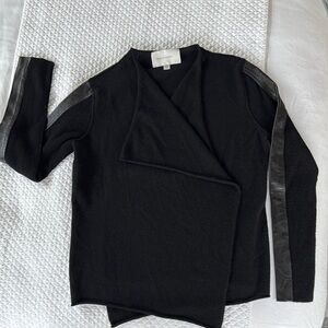 Brochu Walker Black Wrap Cardigan Sweater